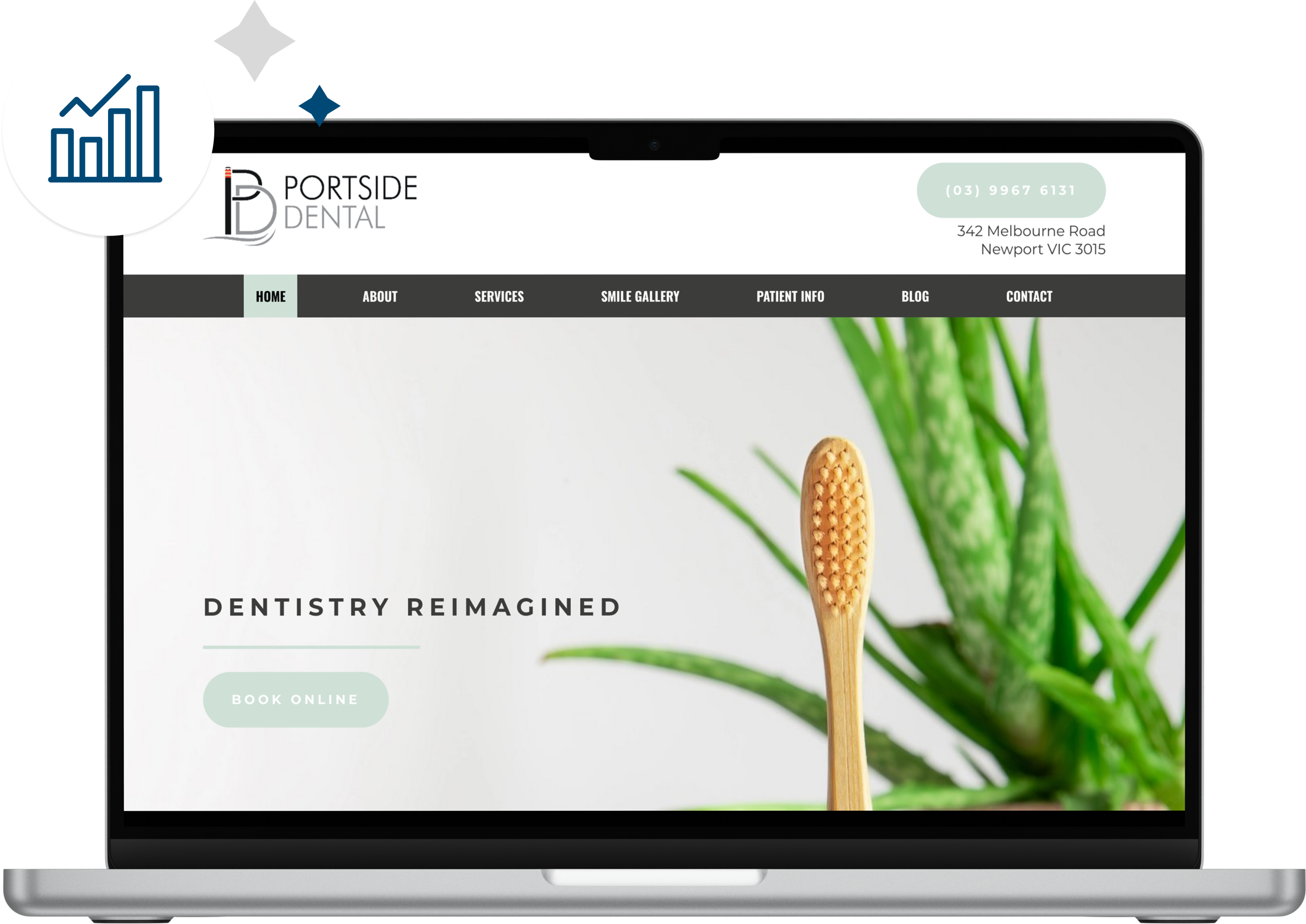 Example of a custom dental website featured on Great Dental Websites