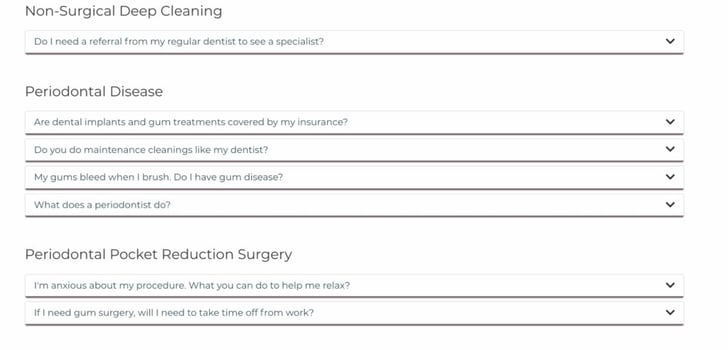 Are You Getting the Most From Your FAQ Page? 2 Organize by service