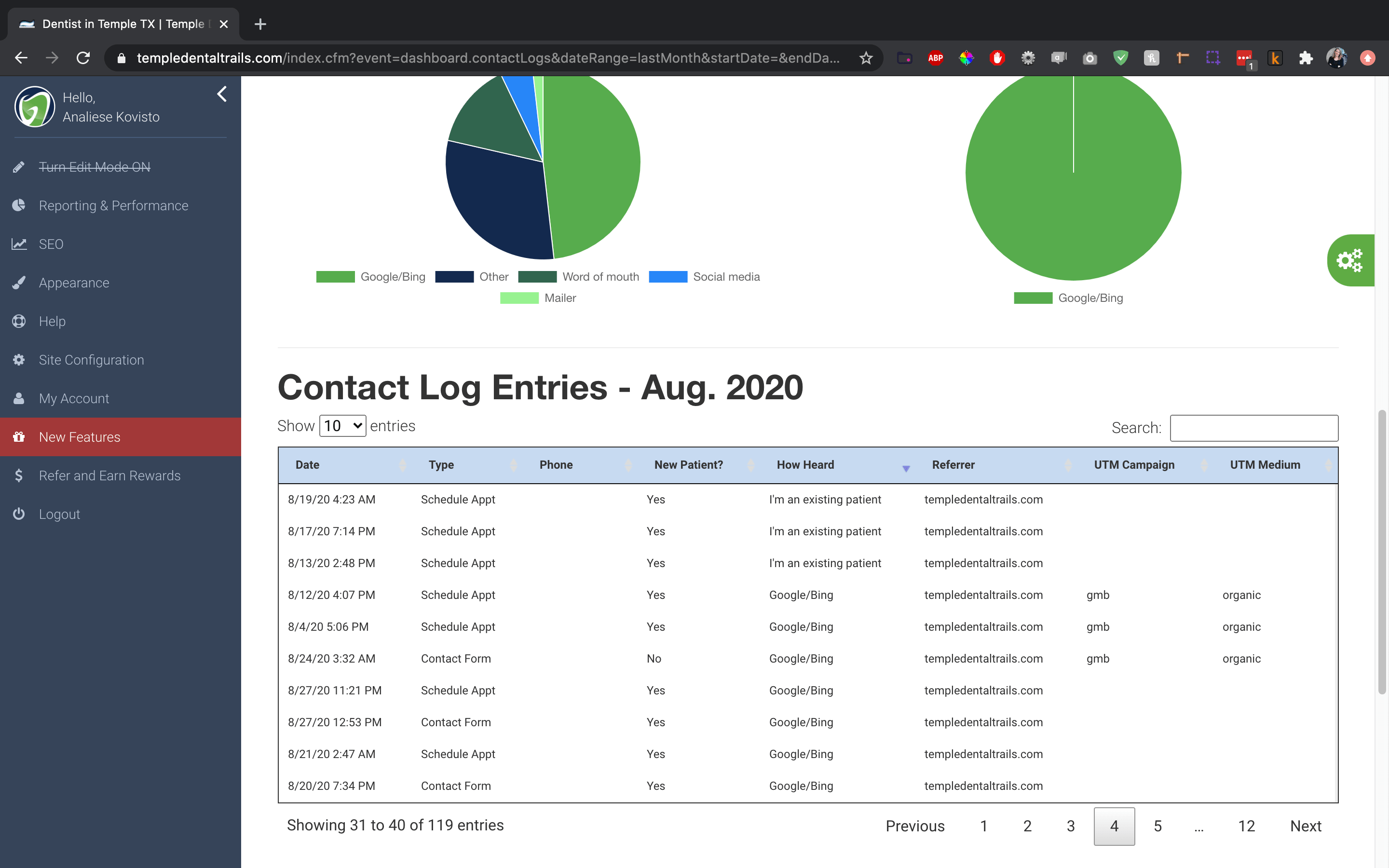 Contact Log Tracking