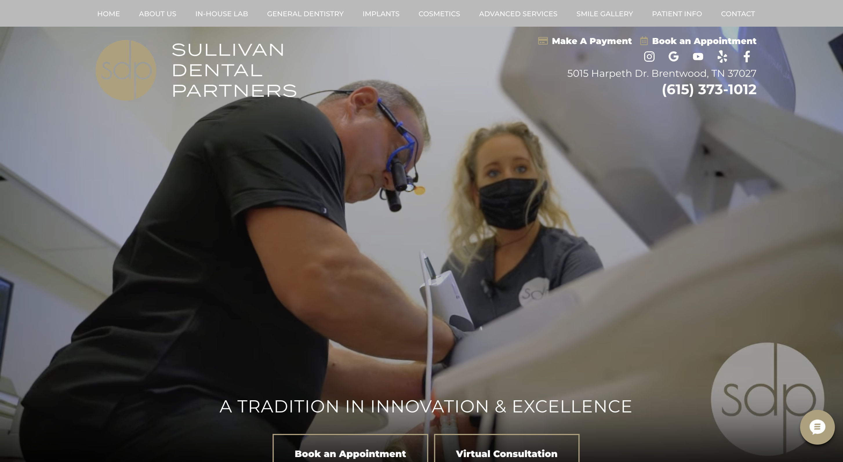 Homepage of Sullivan Dental Partners' website