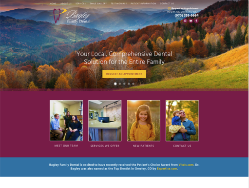 Custom Website Great Dental Websites Bagley Family Dental