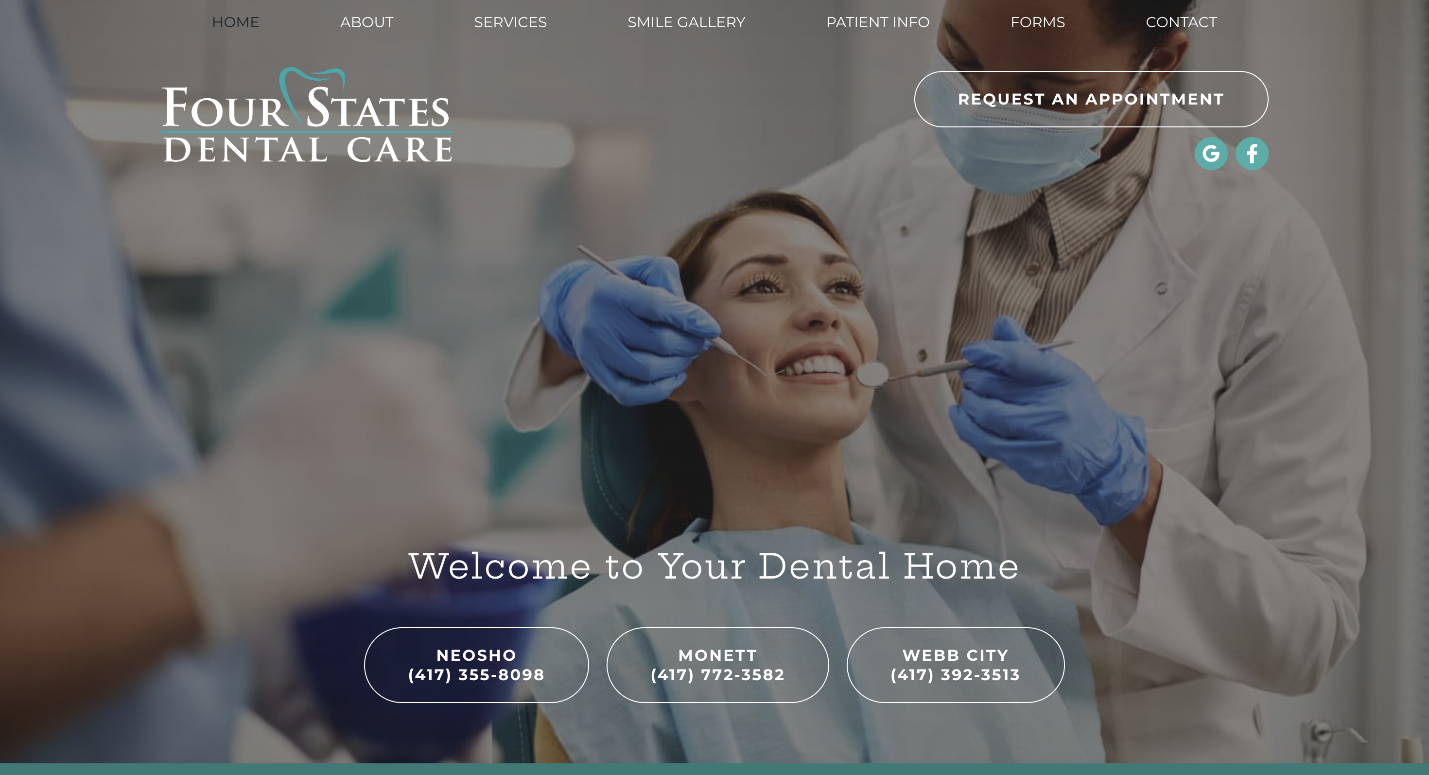 Specialist dental practice website with a custom homepage